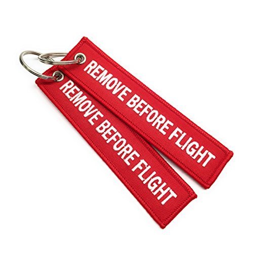 2er-Set Mini REMOVE BEFORE FLIGHT Schlüsselanhänger (Rot)